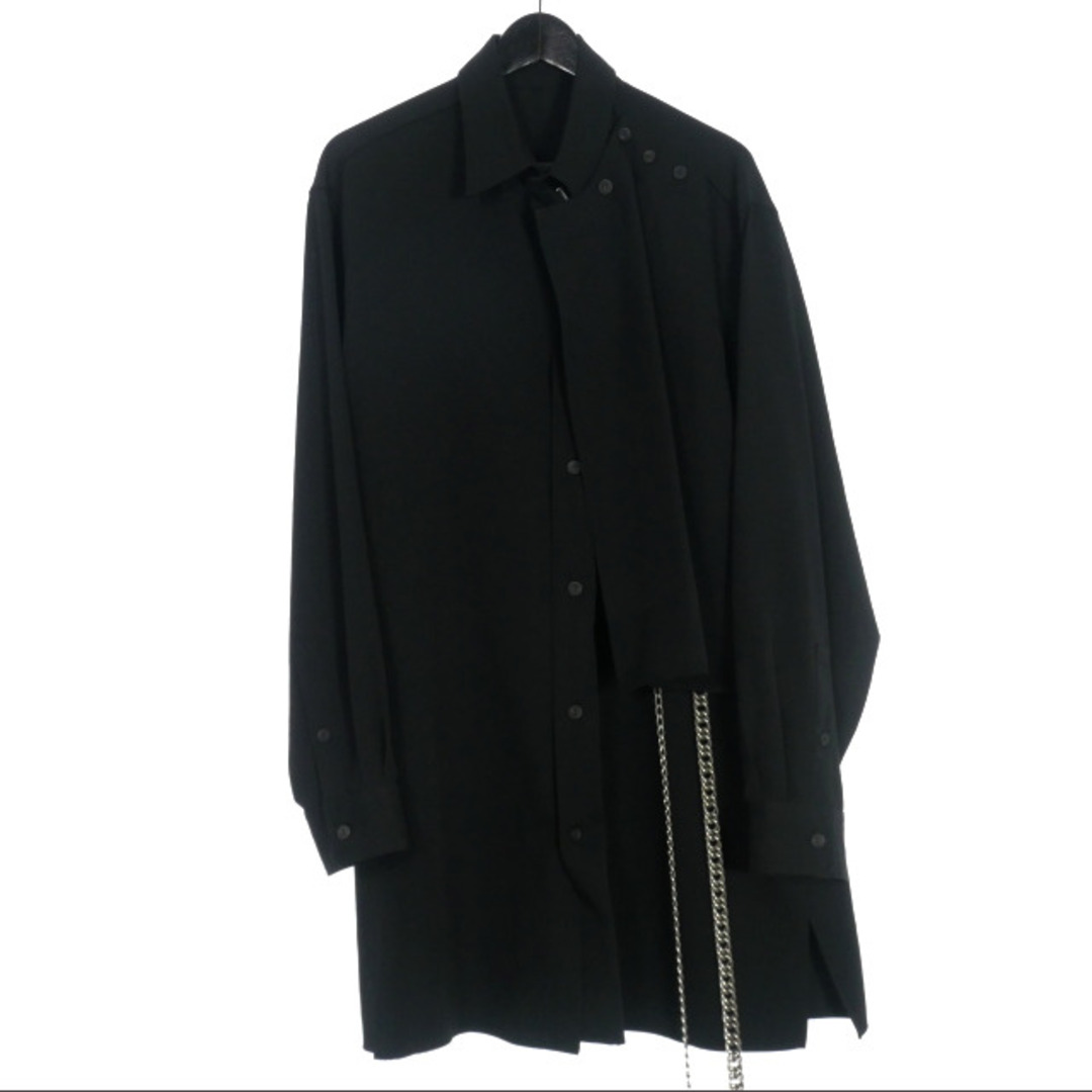 ヨウジヤマモトプールオム 20AW ウールギャバ チェーン ロングシャツ 3