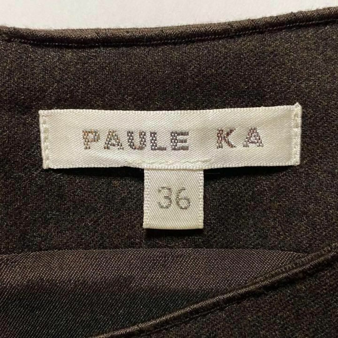 PAULE KA(ポールカ)のPAULE KA ポールカ ノースリーブ ロング ウール ワンピース ブラウン レディースのワンピース(ひざ丈ワンピース)の商品写真