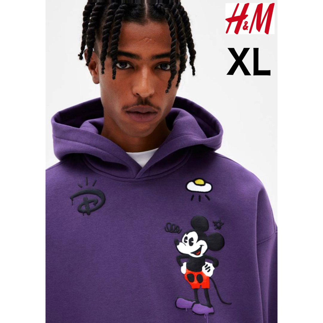 新品 H&M × ディズニー 100周年記念 コラボ パーカー ミッキー XL