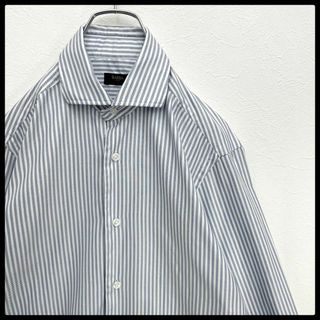 バルバ(BARBA)の美品　バルバ　BARBA　イタリア　ホリゾンタルカラー　ストライプ　ドレスシャツ(シャツ)