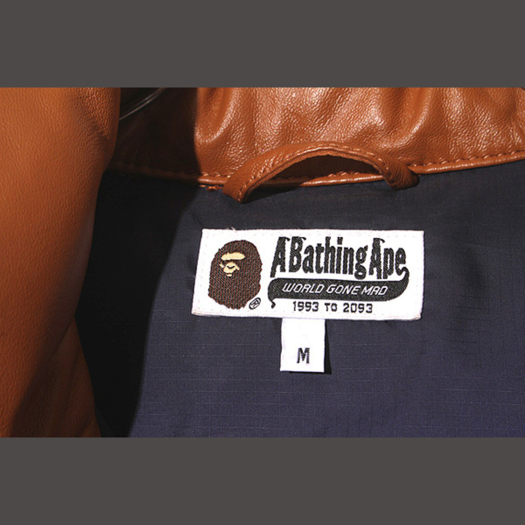 ABATHINGAPE/アベイジングエイプ【ダウンジャケット】革ロゴ XLサイズ