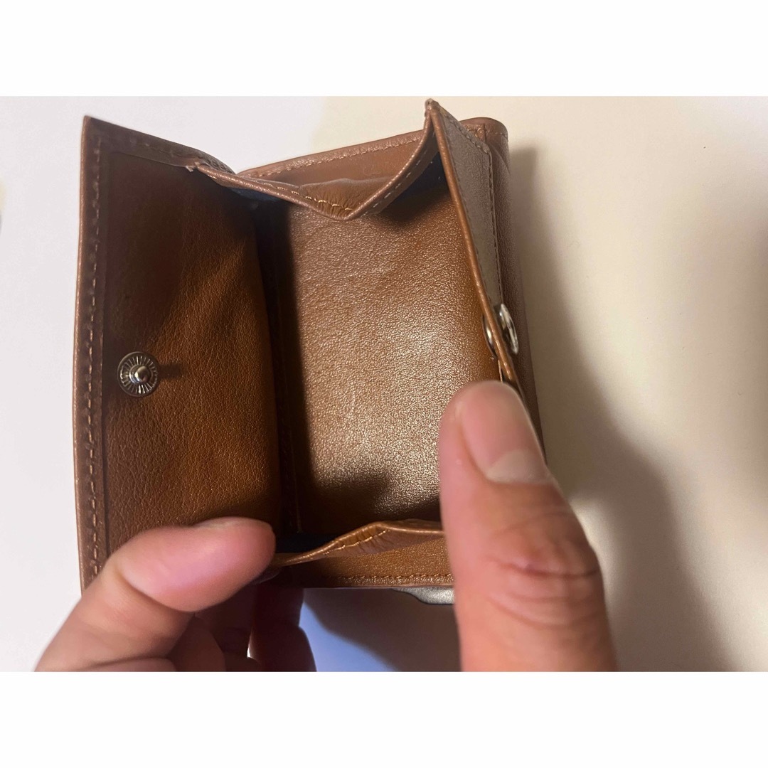 財布　小さい　ミニマリスト　三つ折り　スライド式　小銭入れ付き　飛び出すカード メンズのファッション小物(折り財布)の商品写真