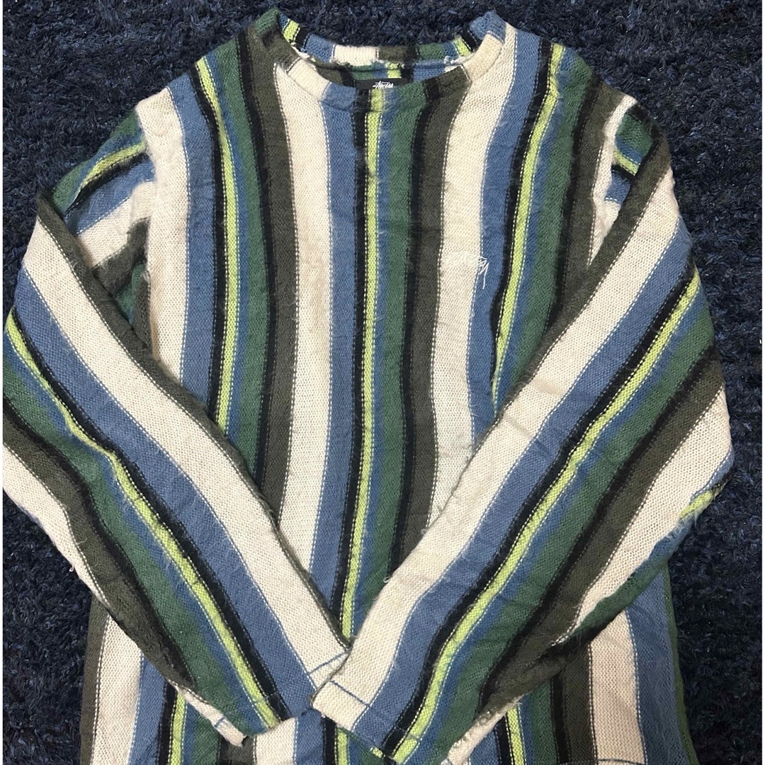 STUSSY VERTICAL STRIPED KNIT CREW ニット 1