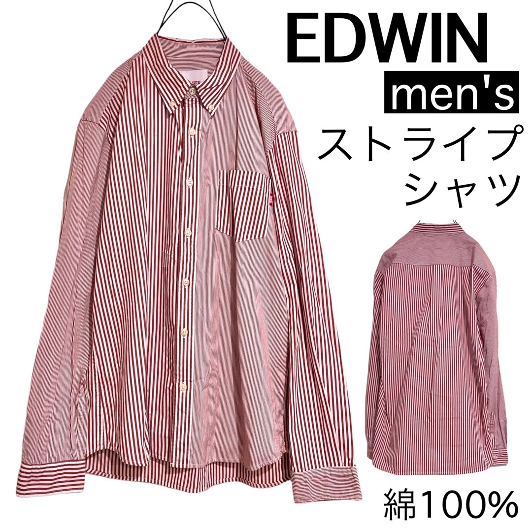 EDWIN - EDWINエドウィン/men'sストライプ長袖カッターシャツ美 EDWIN - EDWINエドウィン/men'sストライプ長袖カッターシャツ美