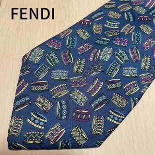 FENDI フェンディ　ネクタイ　焦げ茶色　Zuccaズッカ柄　総柄