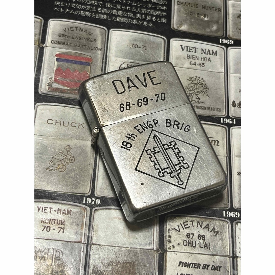 【ベトナムZIPPO】本物1969年製ベトナムジッポ「第4歩兵師団」