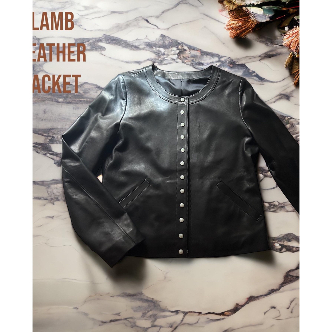 【新品未使用】lamb leather jacket 黒  Mサイズ