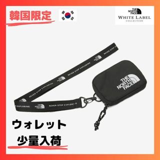 ザノースフェイス(THE NORTH FACE)の新品 正規品 ザノースフェイス ミニ財布 ポーチ ストラップ ミニウォレット 黒(コインケース/小銭入れ)