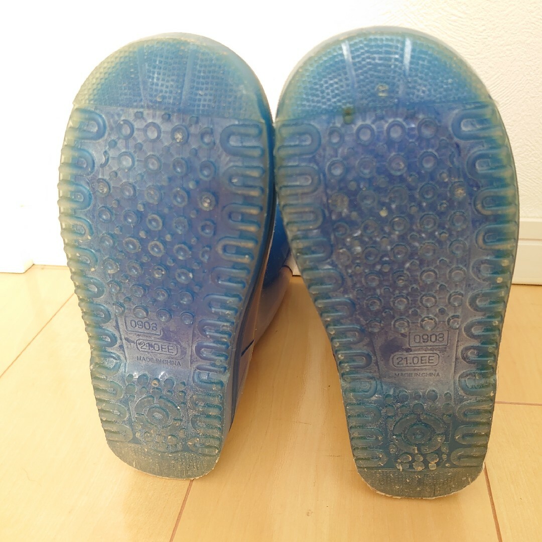 No.105  長靴 青 21㎝ キッズ/ベビー/マタニティのキッズ靴/シューズ(15cm~)(長靴/レインシューズ)の商品写真