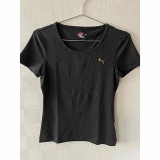 プーマ(PUMA)の【未使用品】PUMA 黒Tシャツ　レディース　ヨガウェア　スポーツウェア(Tシャツ(半袖/袖なし))