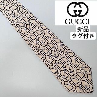 グッチ(Gucci)の新品　未使用品　グッチ　ネクタイ　ベージュ　タグ付き　シルク　イタリア製(ネクタイ)