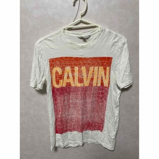 カルバンクライン(Calvin Klein)のカルバンクライン　Tシャツ　ホワイト　プリントレッド Sサイズ(Tシャツ/カットソー(半袖/袖なし))