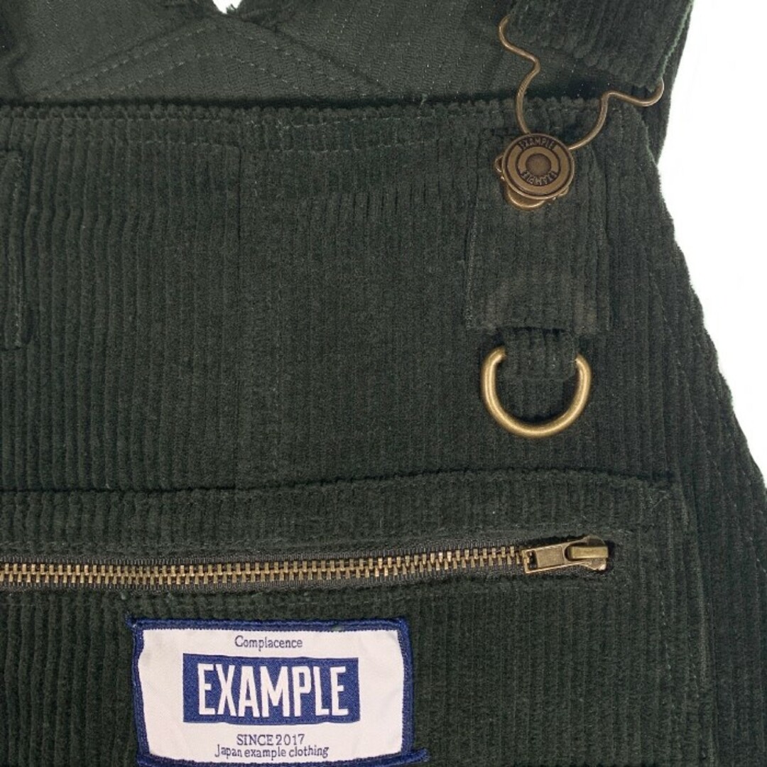 EXAMPLE エグザンプル パッチ コーデュロイオーバーオール グリーン Size L メンズのパンツ(サロペット/オーバーオール)の商品写真