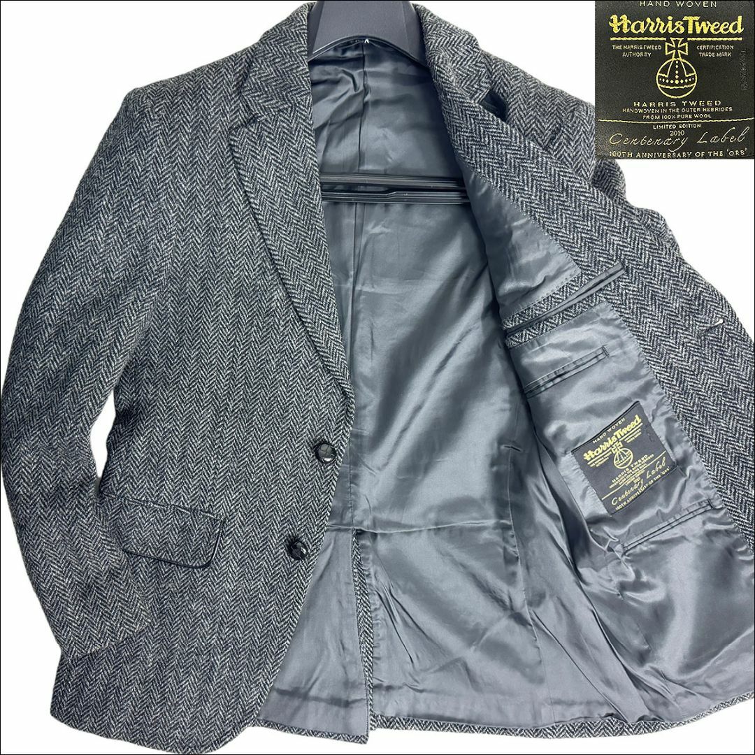 Harris Tweed - J7216 美品 ハリスツイード 胡桃釦ヘリンボーン柄