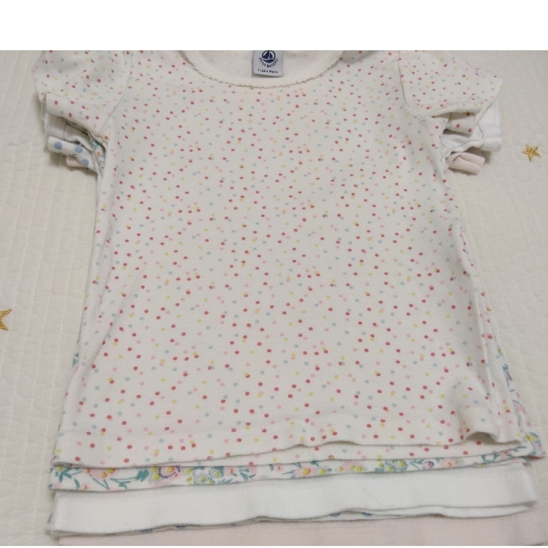 PETIT BATEAU(プチバトー)のプチバトー 肌着 104cm/4ans 半袖 5枚 Tシャツ キッズ/ベビー/マタニティのキッズ服女の子用(90cm~)(下着)の商品写真