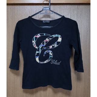 シマムラ(しまむら)のレディース　トップス　五分袖　Tシャツ　秋冬　ブラック　クロップド丈　インナー(Tシャツ(長袖/七分))