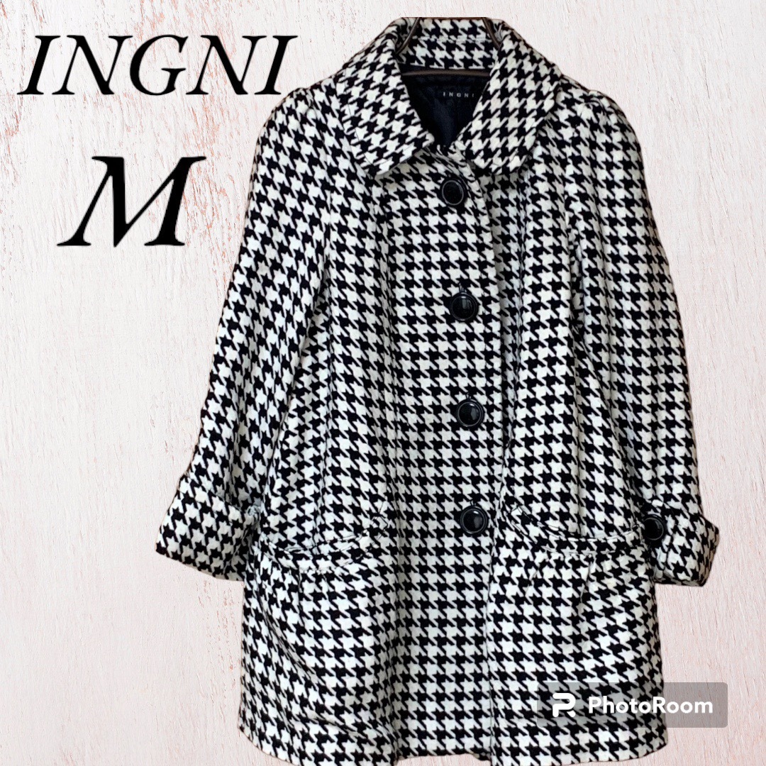 INGNI(イング)の【新品タグ付き】INGNI コート 千鳥格子 (M) 綺麗め おしゃれ レディースのジャケット/アウター(チェスターコート)の商品写真