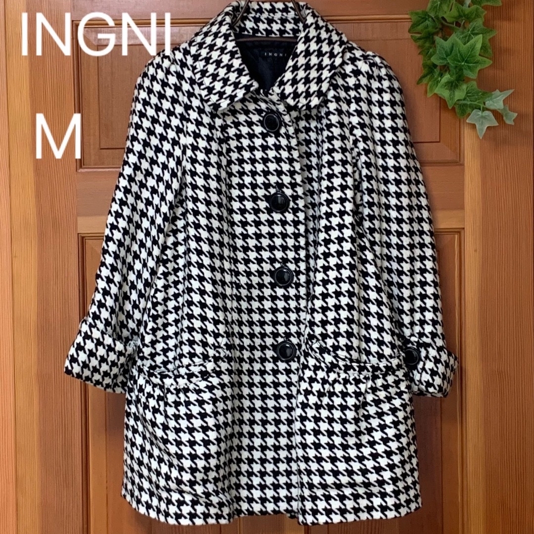 INGNI(イング)の【新品タグ付き】INGNI コート 千鳥格子 (M) 綺麗め おしゃれ レディースのジャケット/アウター(チェスターコート)の商品写真