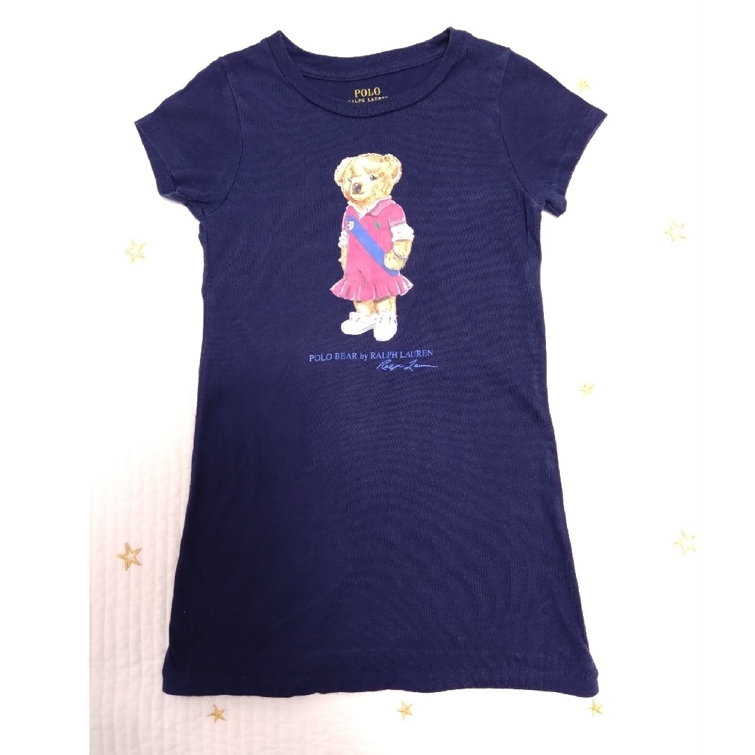 POLO RALPH LAUREN(ポロラルフローレン)のラルフローレン Tシャツワンピース4T 110 クマプリント キッズ/ベビー/マタニティのキッズ服女の子用(90cm~)(ワンピース)の商品写真