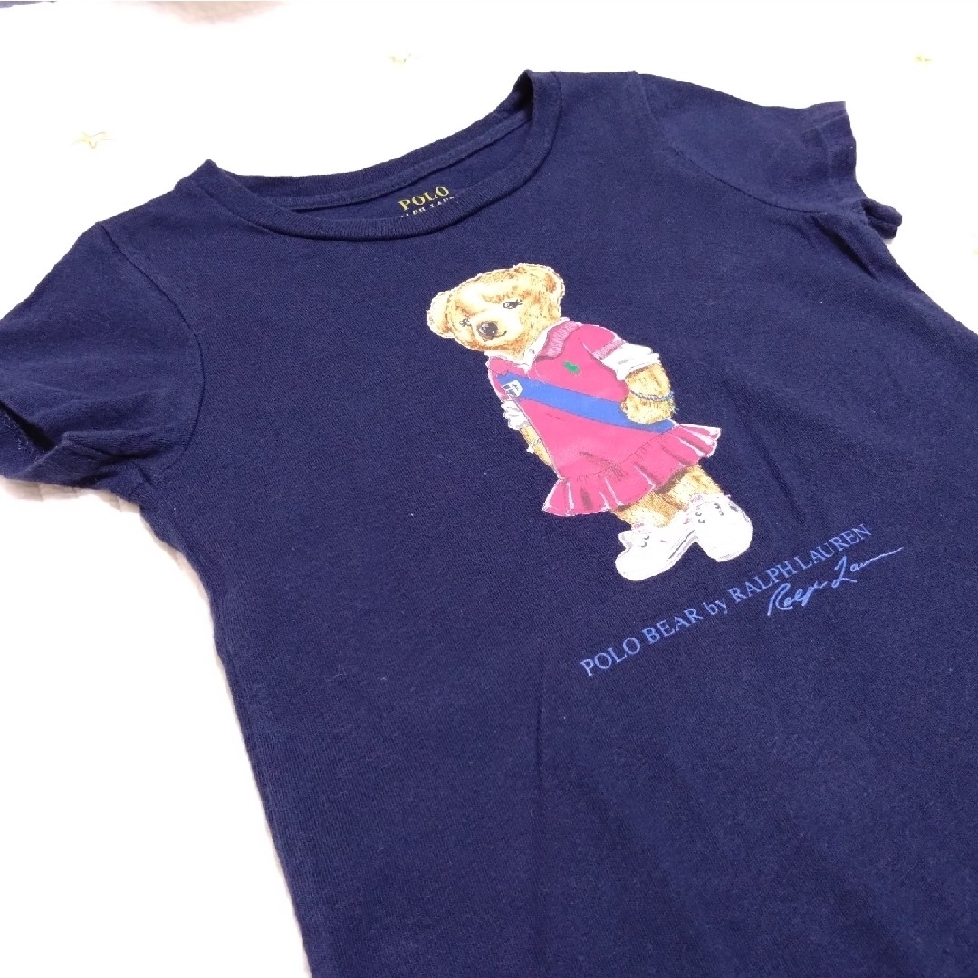 POLO RALPH LAUREN(ポロラルフローレン)のラルフローレン Tシャツワンピース4T 110 クマプリント キッズ/ベビー/マタニティのキッズ服女の子用(90cm~)(ワンピース)の商品写真