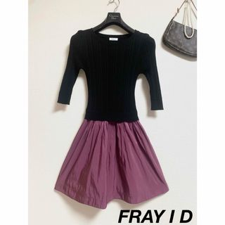 フレイアイディー(FRAY I.D)のFRAY I D フレイアイディー フレア ドッキング ワンピース  七分袖(ひざ丈ワンピース)