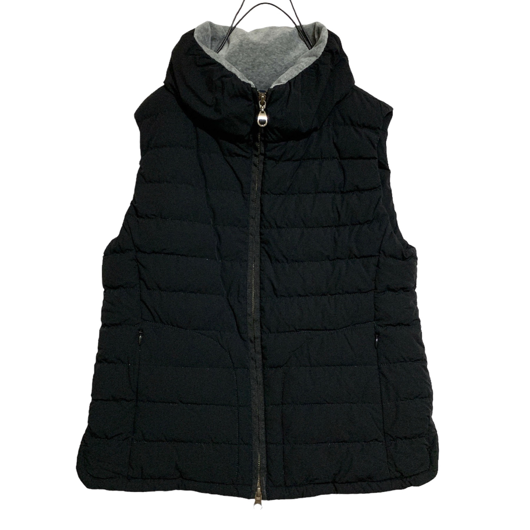 コンアンファム♪本物ダウン使用ダウンベスト黒ダブルジップハイネック首元暖か レディースのジャケット/アウター(ダウンベスト)の商品写真