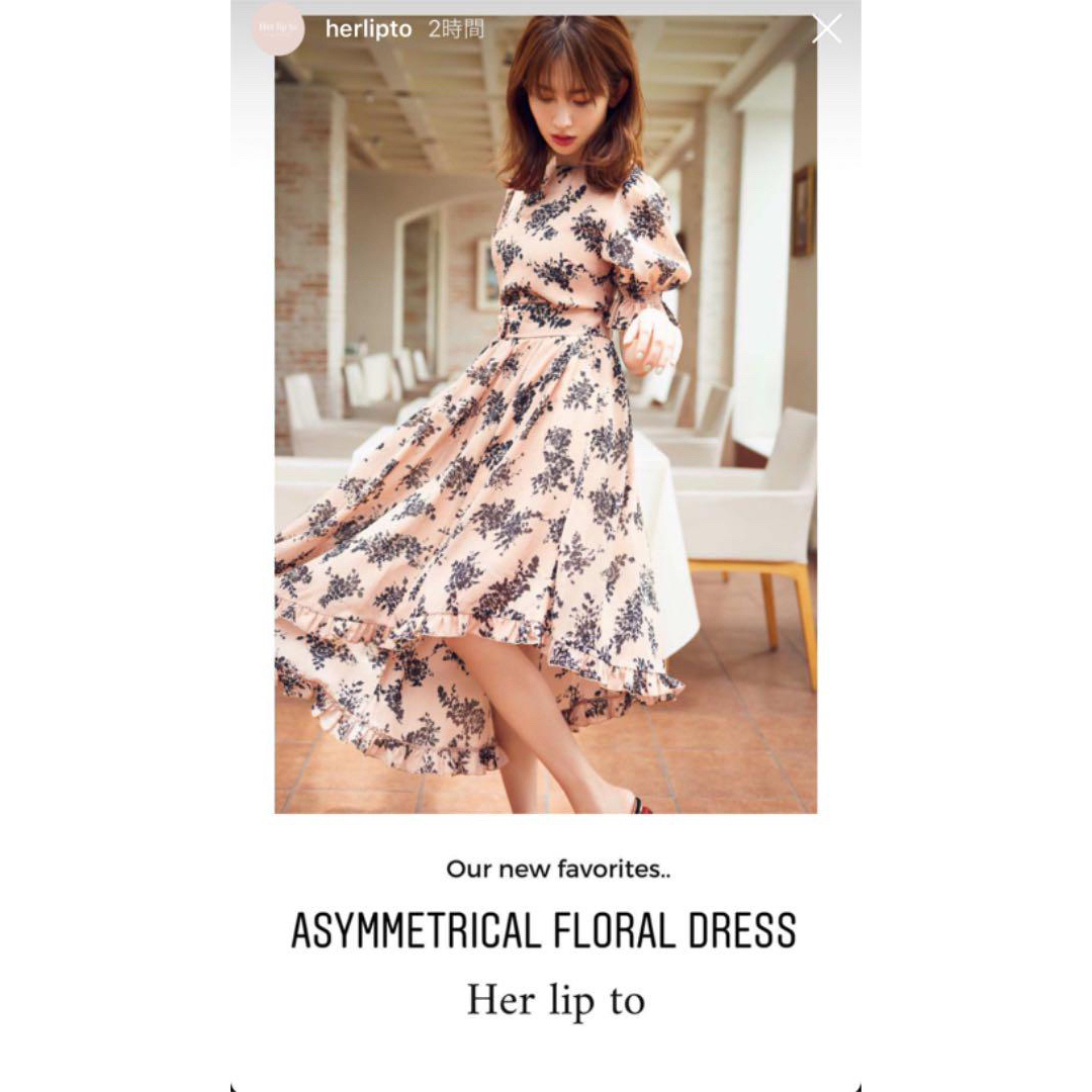 Her lip to(ハーリップトゥ)のHerlipto Asymmetrical Floral Dress レディースのワンピース(ひざ丈ワンピース)の商品写真