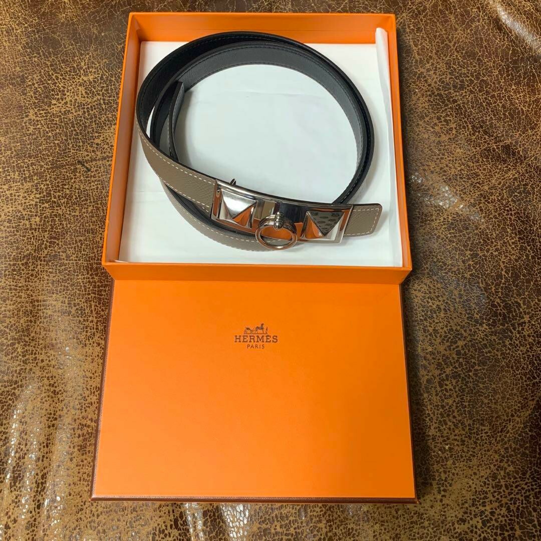 【HERMES】正規品　エルメス　シルバー金具　ベルト　90