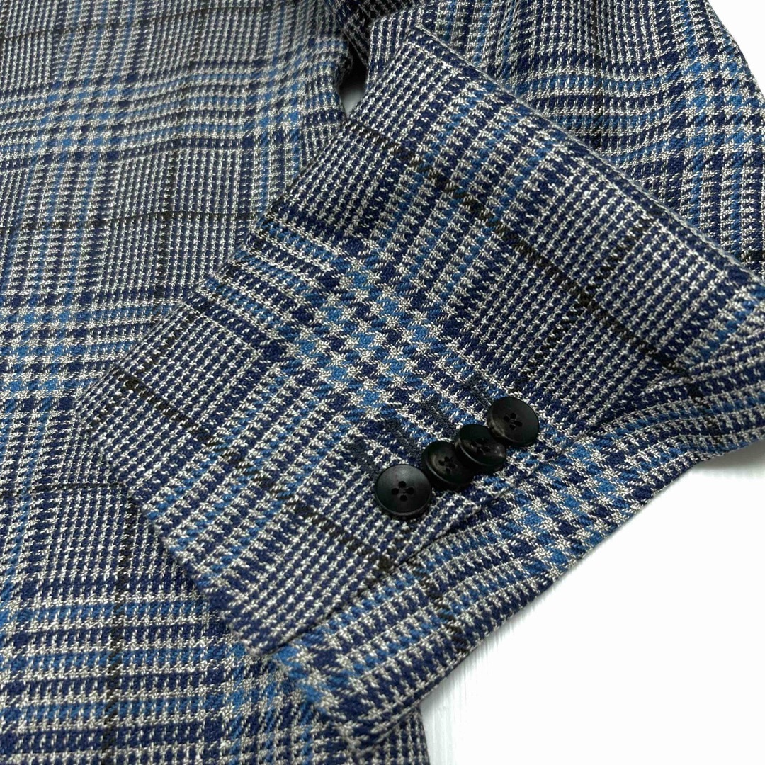 新品【LARDINI ラルディーニ ブルー系 シルク ジャケット 】タリアトーレ