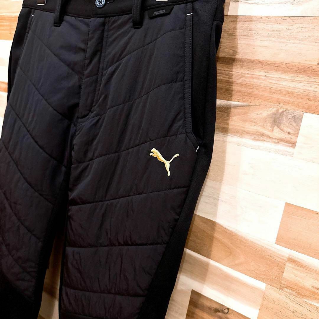 美品【プーマ】PUMA ゴルフ パデットパンツ ハイブリッド M 黒×白-