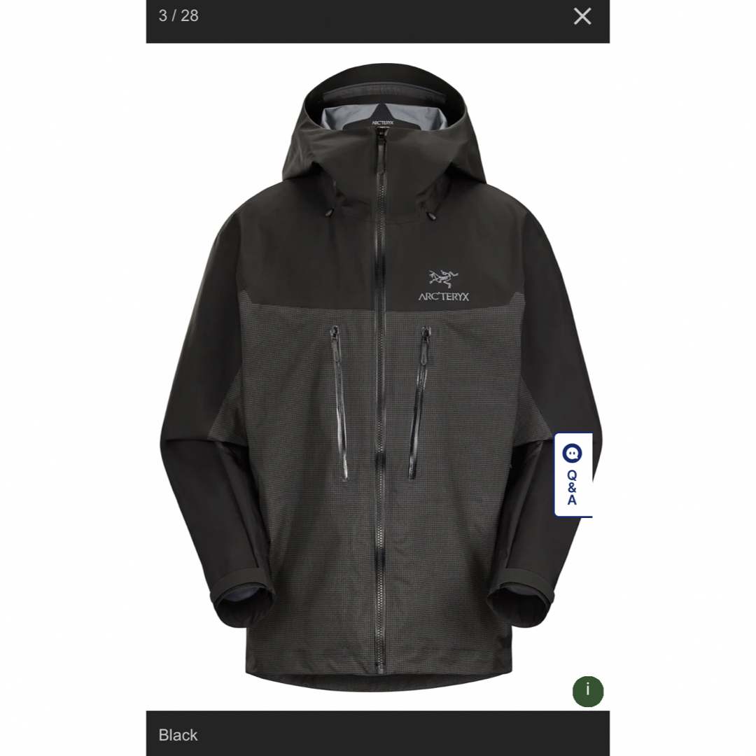 新品！アークテリクス ARC'TERYX  アルファ　メンズXS