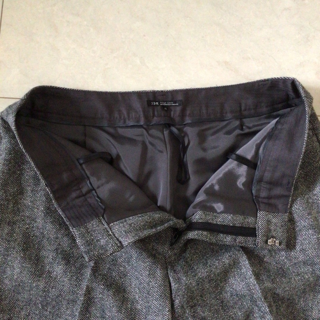 23区 - 23区 ぺスカラムフランネル スリットパンツ 大きいサイズ XXL