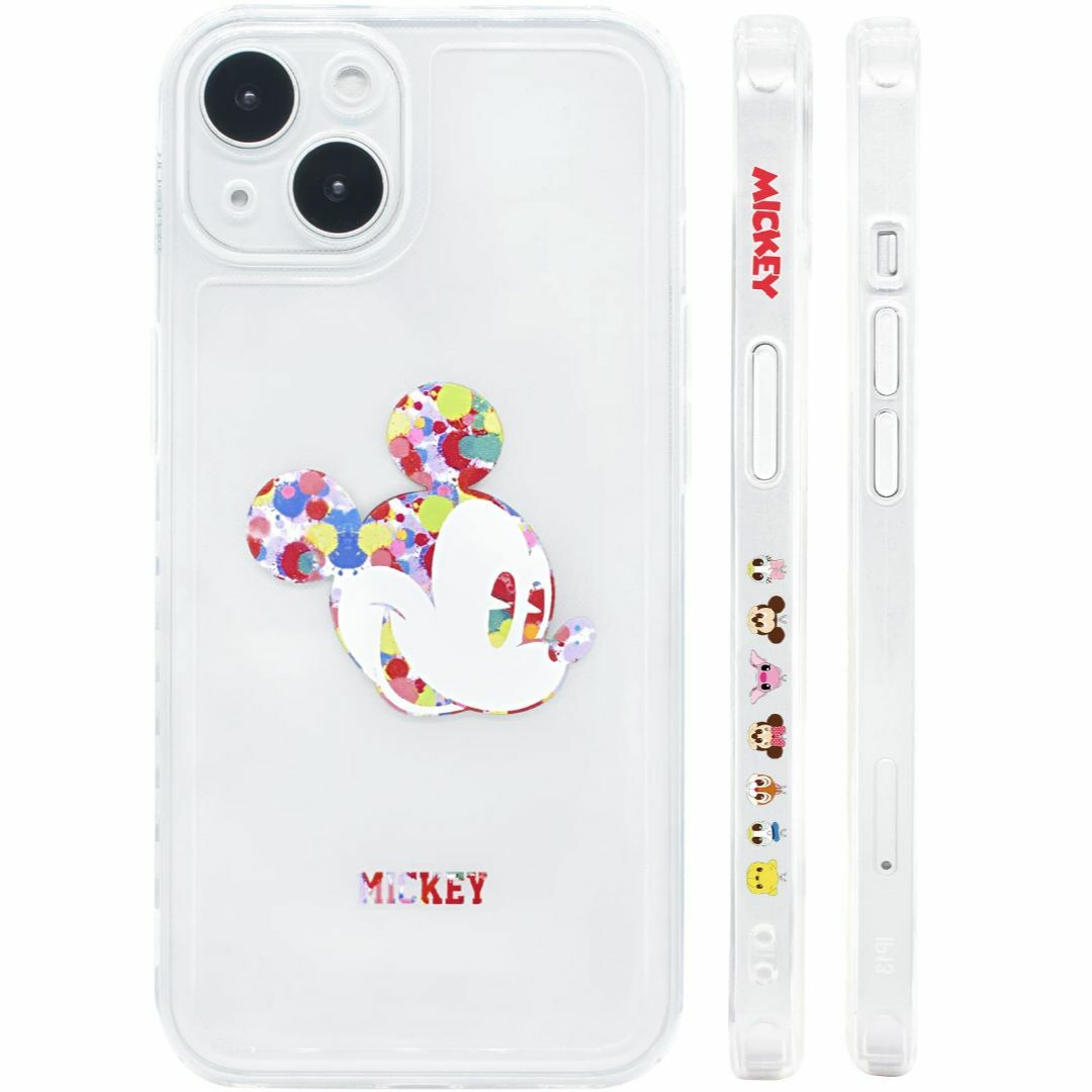 【サイズ:iPhone15_色:透明なシェルミッキーマウス】ディズニー ミッキー