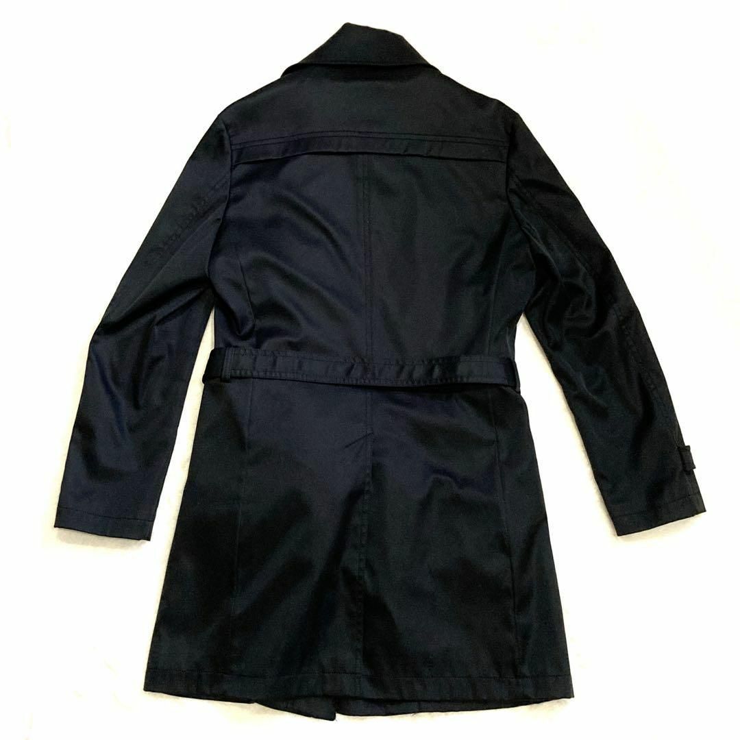 【美品】スーツセレクト メンズビジネスコート ライナー付き　ベルト　ブラック　L