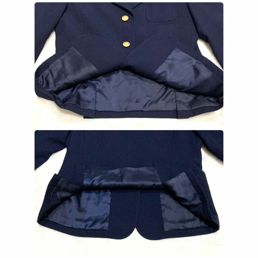 ハナエモリ テーラードジャケット 制服 ダブル 金ボタン 紺ブレザー 170A-