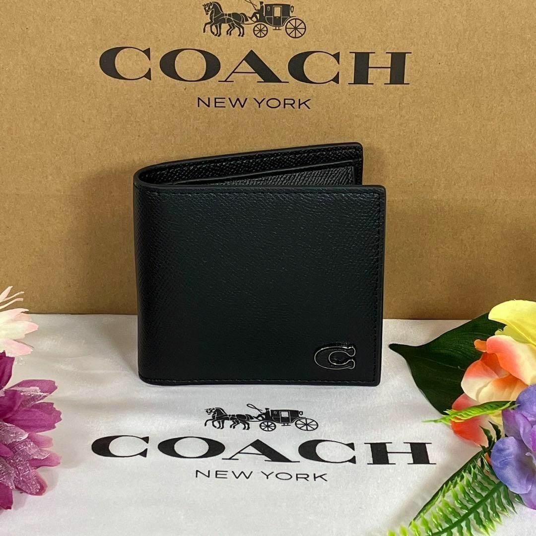 COACH コーチ　折財布　ブラック