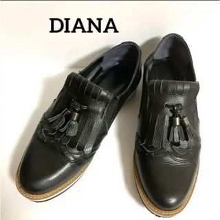 ダイアナ(DIANA)のDIANAダイアナ・タッセルスニーカー ・23cm ・ブラック レザー(ローファー/革靴)