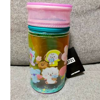 ビーティーイシビル(BT21)の【新品未使用】BT21 ペンケース 全キャラクター付(ペンケース/筆箱)