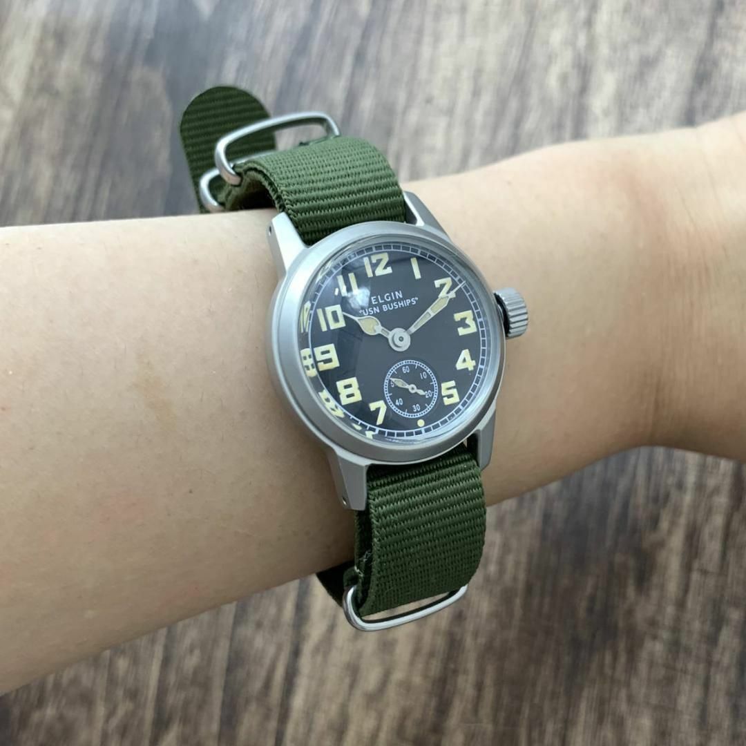 【OH済】エルジン/ELGIN スモセコ アンティーク メンズ腕時計
