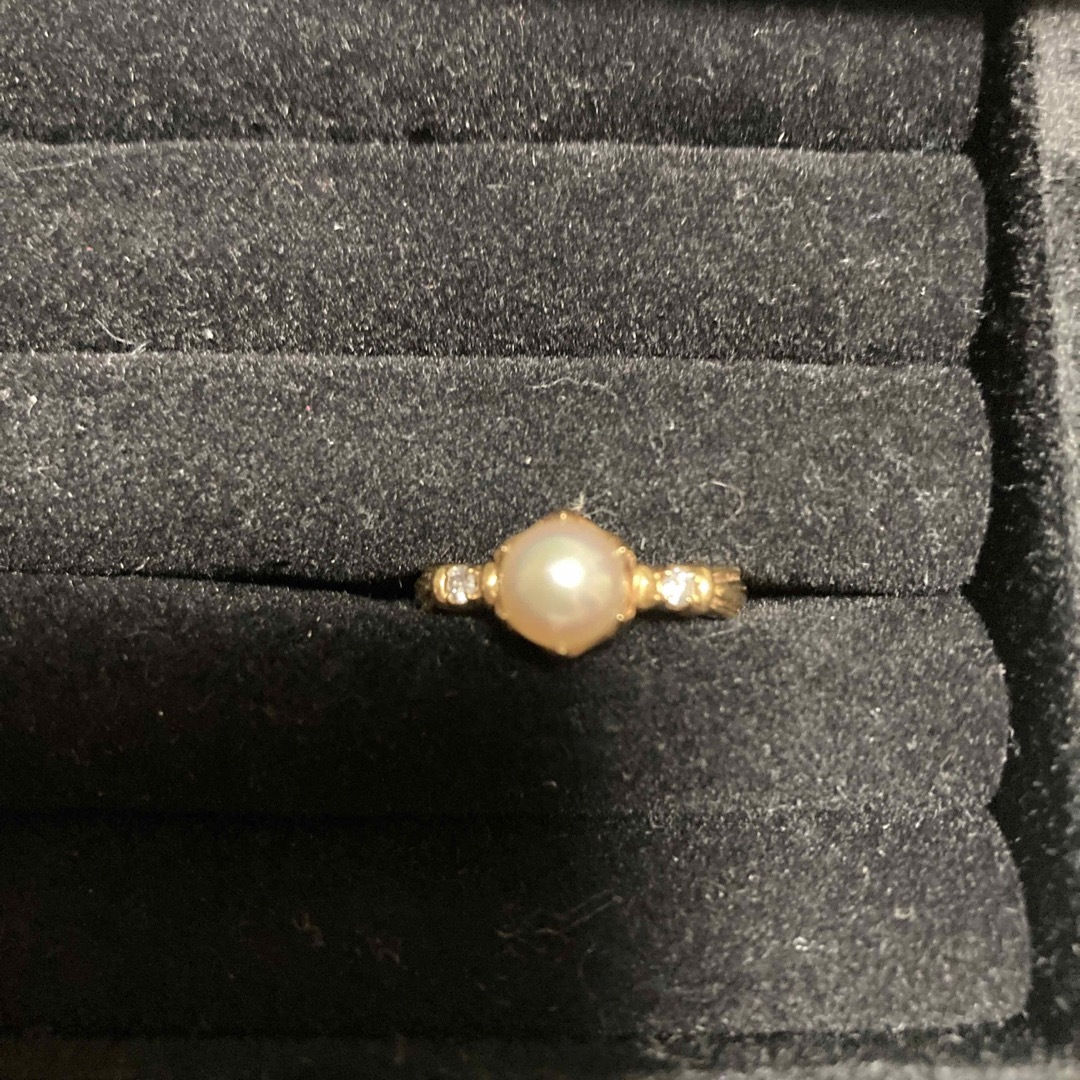 指輪　18金リング　パール　18k レディースのアクセサリー(リング(指輪))の商品写真