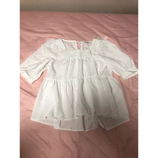 シマムラ(しまむら)の白シャツ ブラウス 白 夏 レディース  夏服　しまむら(シャツ/ブラウス(半袖/袖なし))