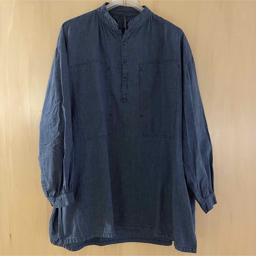 STAND COLLAR LONG SMOCK SHIRT