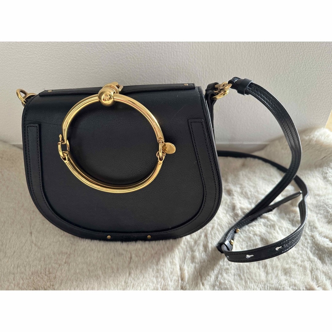 クロエ ナイル ショルダーバッグ ハンドバッグ ミディアム ブラック 2way