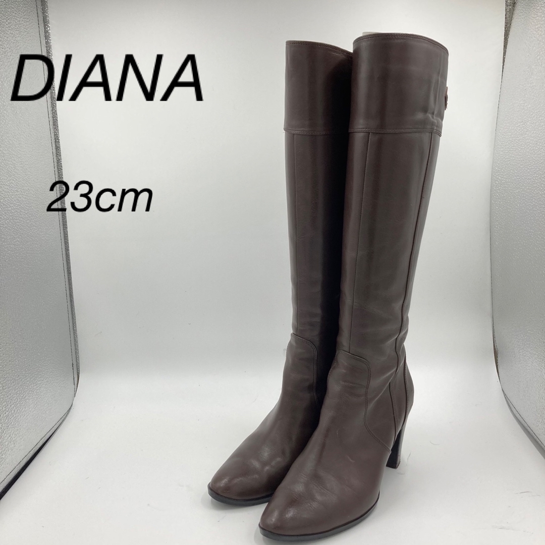 DIANA - 人気!DIANAロングブーツブラウンサイドジップ23cmの通販 by