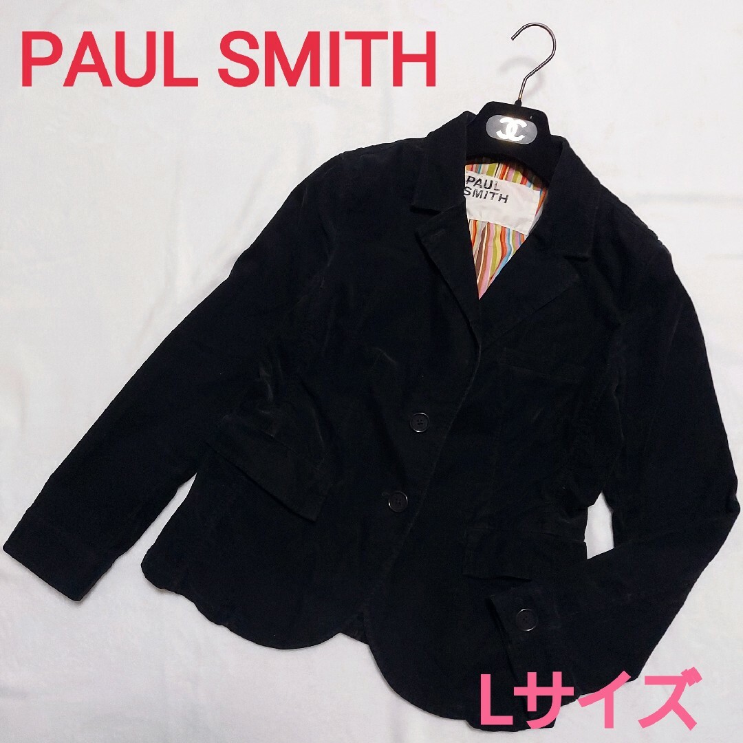 Paul Smith(ポールスミス)の美品☆ポールスミス PAUL SMITHコーデュロイジャケット 40 L 黒 レディースのジャケット/アウター(テーラードジャケット)の商品写真
