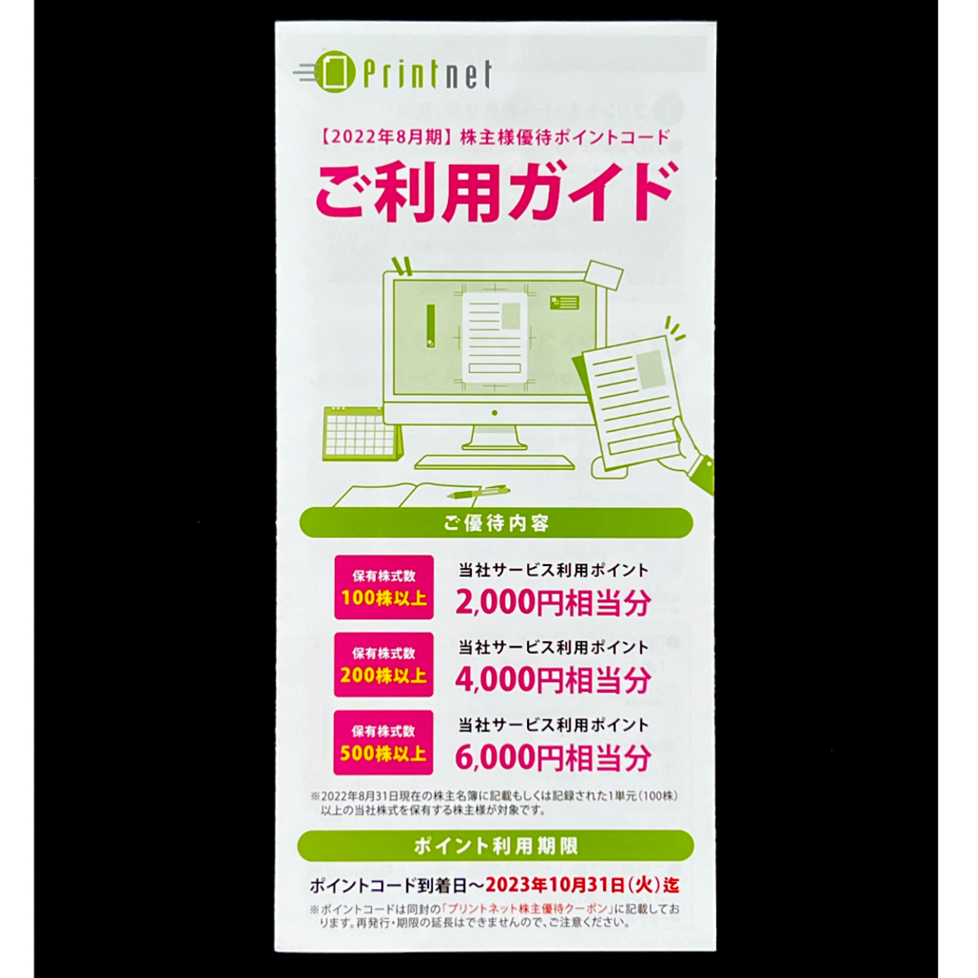 プリントネット　株主優待　8000円分 エンタメ/ホビーのエンタメ その他(その他)の商品写真