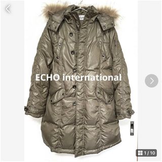 ★極美品★ECHOインターナショナル ダウンロングコート M グレージュ