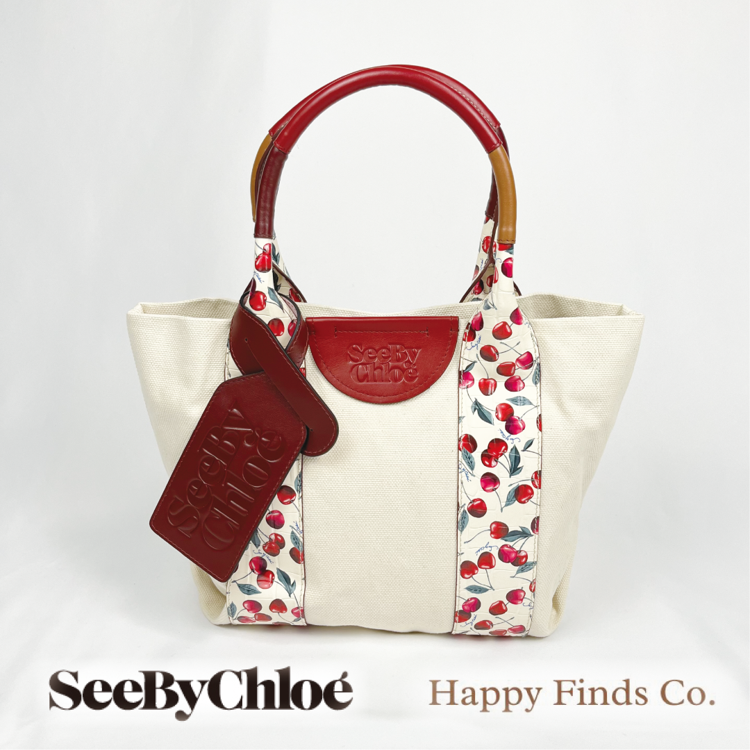 【See By Chloe】トートバッグ（LAETIZIA チェリー柄：新品）