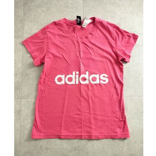 美品 adidas 半袖Tシャツ レディース OT ピンク LL スポーツ(Tシャツ(半袖/袖なし))