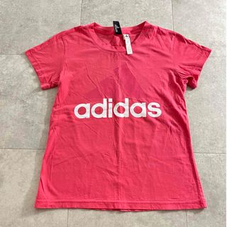 美品 adidas 半袖Tシャツ レディース OT ピンク LL スポーツ(Tシャツ(半袖/袖なし))